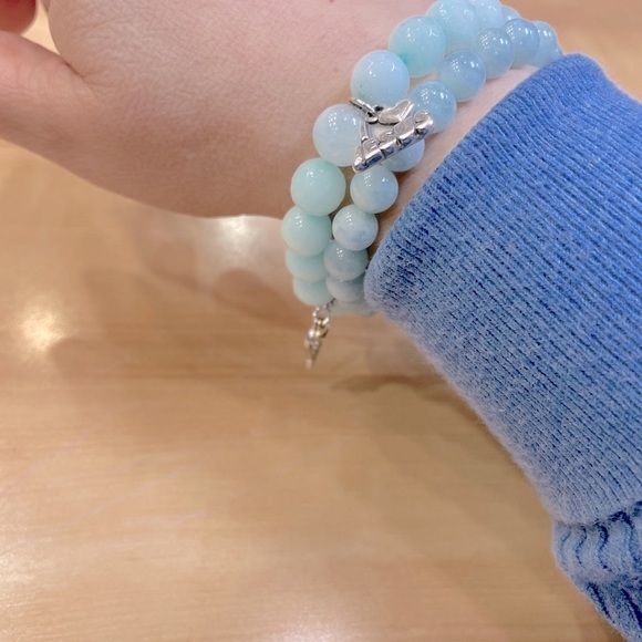 “I Love Jesus” Bracelet w/ Dyed Blue Jade and 925 Sterling Silver - Picture 10 of 10